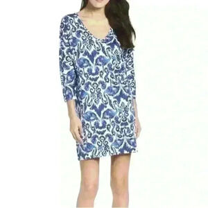 Lilly Pulitzer Cori Mini Dress Size Small Resort Navy Beach Bathers Blue NWOT